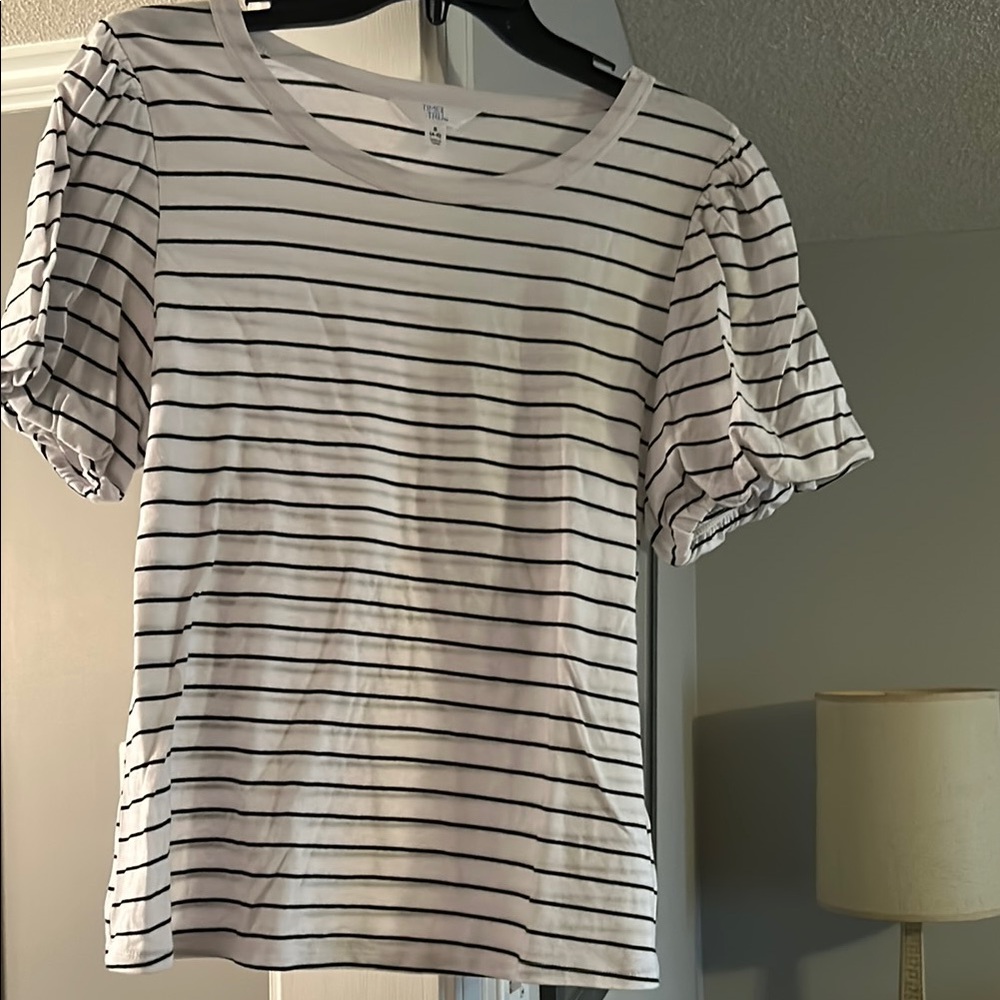 Women's Striped Puff Sleeve Top